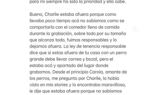 Dani Castro entrega versión sobre ataque de su perro a mujer.(7)