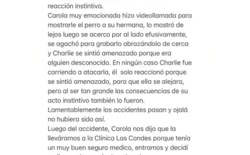 Dani Castro entrega versión sobre ataque de su perro a mujer.(8)