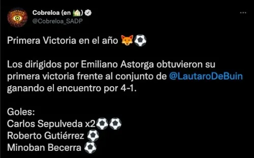 Goleada de Cobreloa ante Lautaro de Buin en Santiago.