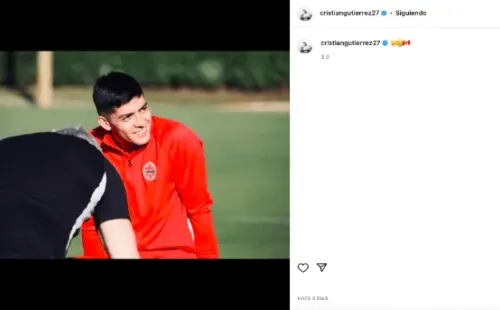 Cristián Gutiérrez es formado en el estadio Monumental y juega por la selección de Canadá. (Foto: Captura Instagram Cristián Gutiérrez)