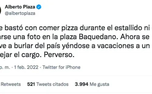 Alberto Plaza desata la locura en Twitter al criticar a Sebastián Piñera