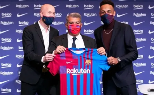 Aubameyang fue presentado de forma oficial en el Barcelona y prepara su debut en España. Foto: Getty Images