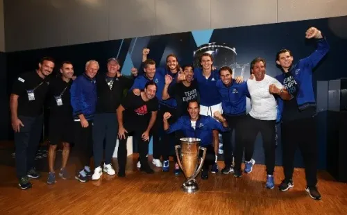 El Team Europa conquistó la edición pasada de la Laver Cup y hasta Nicolás Massú con su pupilo Dominic Thiem fueron parte de la celebración. (Foto: Getty)