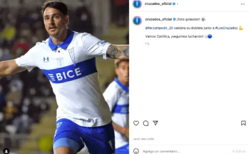 Fernando Zampedri brilló con un doblete en el debut de Universidad Católica en el Campeonato Nacional 2022. (Foto: @cruzados_oficial)