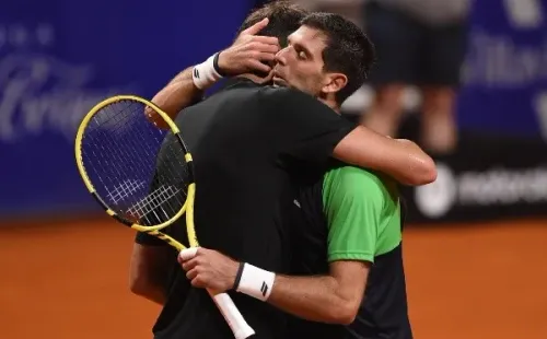 Delpo estuvo emocionado durante todo el partido ante Delbonis.