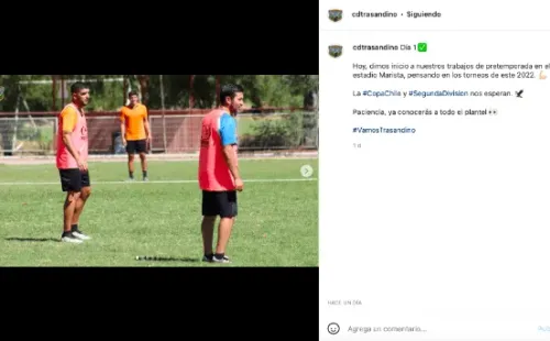 Trasandino se prepara bajo las órdenes de Francisco Arrué para volver al fútbol profesional. (Foto: @cdtrasandino)