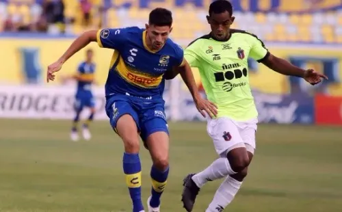 Lucas Di Yorio fue la gran figura de Everton ante el Monagas. Con un doblete, lideró el triunfo en Copa Libertadores. Foto: Agencia Uno