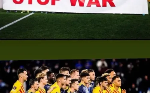 El mensaje de los jugadores en el duelo entre Barcelona y Napoli