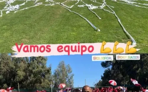 Suazo y su hijo con los hinchas. Foto: La Serena