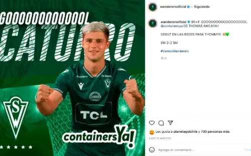 Thomas Amilivia marcó el gol con el que Wanderers empató y rescató su primer punto en la temporada 2022. (Foto: @wanderersoficial)