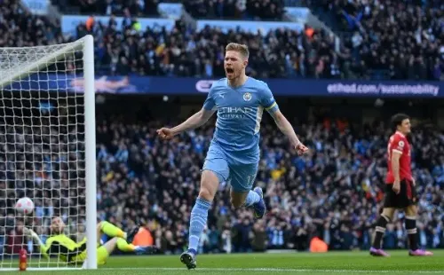Kevin De Bruyne lideró al Manchester City en el derbi ante el United. Foto: Getty Images