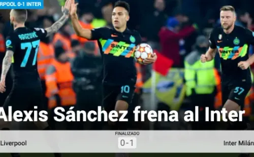 Así tituló Diario Marca contra Alexis Sánchez tras su expulsión ante Liverpool.