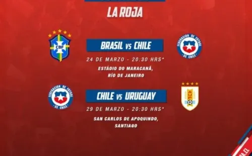 Así quedó la programación oficial de La Roja para sus últimos dos partidos en las Eliminatorias Sudamericanas rumbo a Qatar 2022. (Foto: Federación de Fútbol de Chile)