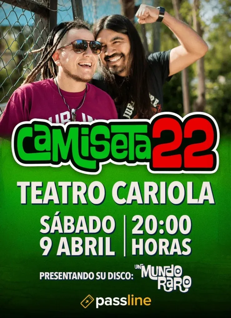 El afiche del primer concierto en vivo de Camiseta 22, la banda que hereda el legado de Guachupé
