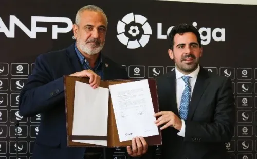 ANFP y La Liga firmaron el convenio de colaboración. (Foto: Comunicaciones ANFP)
