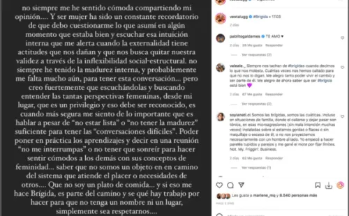 Una “brígida” Vesta Lugg comparte reflexión sobre ser mujer.
