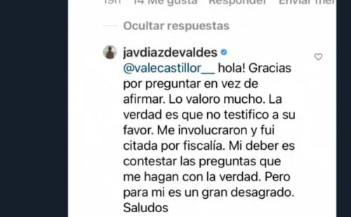 Javiera Díaz de Valdés aclara su posición en el juicio contra Nicolás López.(2)