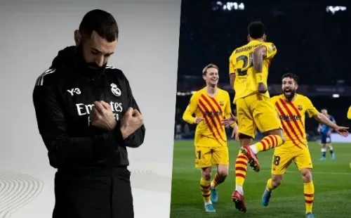 Real Madrid utilizará una camiseta especial recién lanzada por sus 120 años de vida, mientras que el Barcelona utilizará la camiseta inspirada en la bandera de Cataluña. (Foto: @realmadrid y @fcbarcelona)