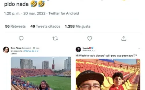 Un inminente amor parecía no llegar a buen puerto entre dos usuarios de Twitter fanáticos de la U, pero el postulante tuvo un buen motivo para defenderse. (Foto: Captura Twitter)