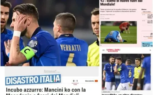 La prensa italian llora el horrible momento de la eliminación.