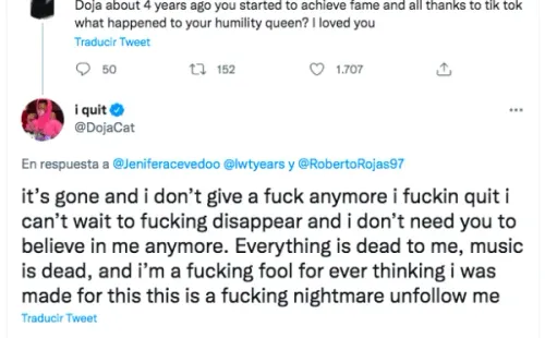 Doja Cat se enfrenta a sus propios fans latinoamericanos.(3)