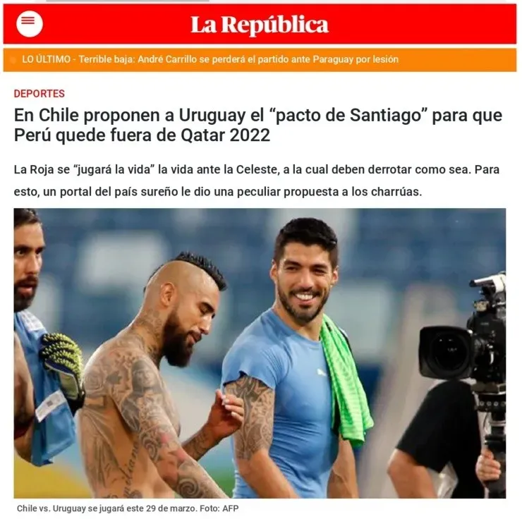 La publicación del diario La República alerta sobre las consecuencias que puede tener un pacto entre Chile y Uruguay