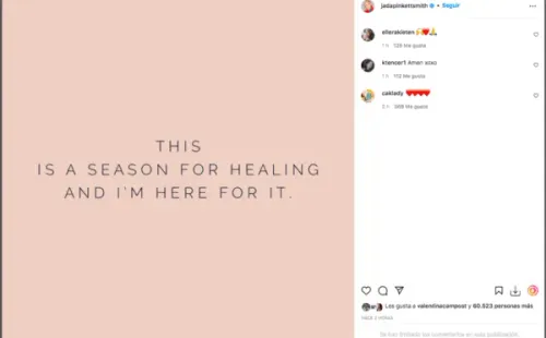 Jada Pinkett-Smith habla tras la cachetada de Will a Chris Rock.(Foto: Instagram)