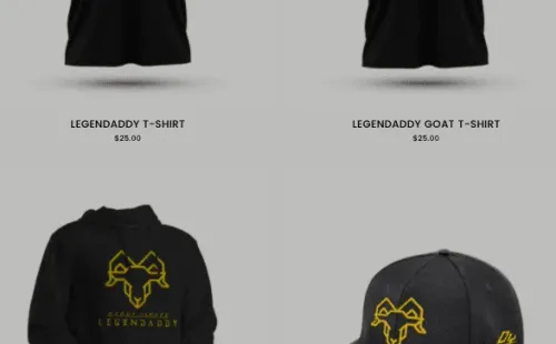 Los productos de Daddy Yankee en el sitio de merchandising. (Foto: shoplegendaddy.com)