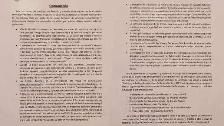 Los árbitros piden la renuncia de Javier Castrilli de la ANFP
