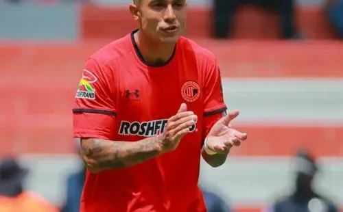 Huerta celebra su primer gol en México (Foto: Toluca)