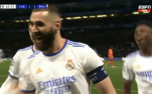 Karim Benzema vive un momento soñado y marcó triplete. (Foto: Captura de pantalla Espn)