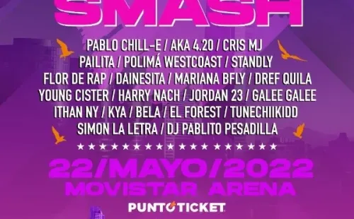 Pablo Chill-E, Cris MJ y Polimá Westcoast encabezan festival Super Smash.(Foto: Bizarro)