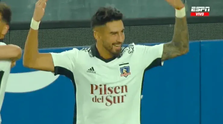 Juan Martín Lucero abre el marcador para Colo Colo frente a Alianza Lima. Foto: ESPN