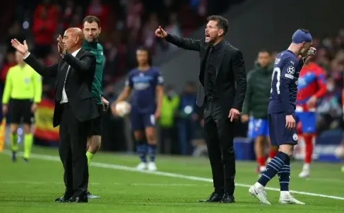 Simeone y Guardiola, un show aparte en el Atlético-City por Champions League.