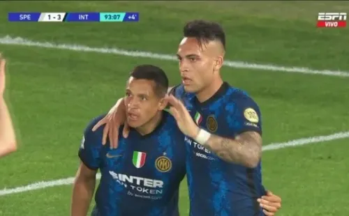 Alexis Sánchez y Lautaro Martínez marcaron viniendo desde el banquillo. (Foto: Captura Espn)