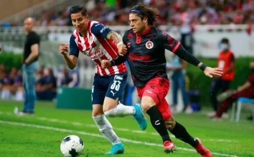 Joaquín Montecinos puso las ganas de siempre, pero no pudo ayudar a los Xolos ante Chivas. Foto: JamMedia