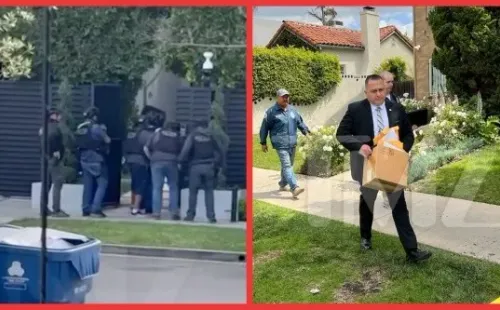 La Policía en el allanamiento de la casa de A$AP Rocky.(Fotos: TMZ)