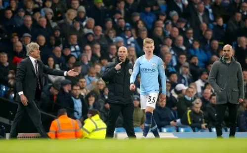 Pellegrini enfrentó al City de Pep Guardiola dirigiendo al West Ham United. (Foto: Getty)