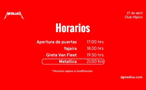 Metallica en Chile: Todo lo que necesitas saber para el show en Santiago.(Foto: DG Medios)
