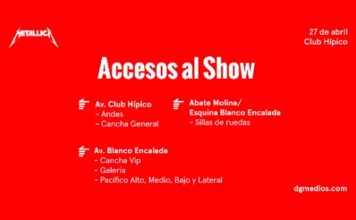 Metallica en Chile: Todo lo que necesitas saber para el show en Santiago.(Foto: DG Medios)