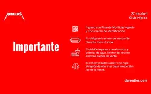 Metallica en Chile: Todo lo que necesitas saber para el show en Santiago.(Foto: DG Medios)