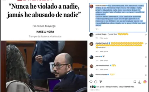 Nicolás López insiste en su inocencia en la previa al veredicto de su juicio.(Foto: Instagram)