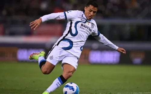Alexis Sánchez en la derrota del Inter de Milán frente al Bologna.