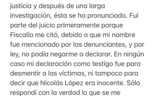 Loreto Aravena habla sobre el caso Nicolás López.(Foto: Instagram)