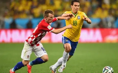 Hernanes en con Brasil en la Copa del Mundo.