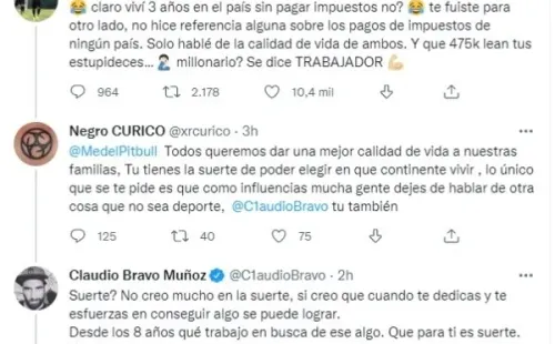 El mensaje donde Bravo comenzó su apoyo a Medel.