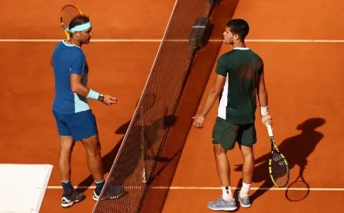 Alcaraz sufrió una caída ante Nadal en Madrid y se lesionó su pie derecho (Getty)