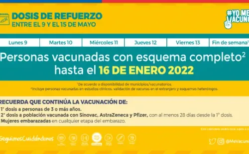 Calendario de Vacunación. Foto: Minsal
