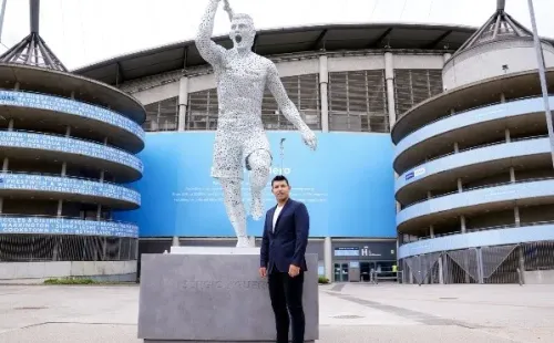 Sergio Agüero recibió un tremendo homenaje de Manchester City. (Foto: Getty Images)