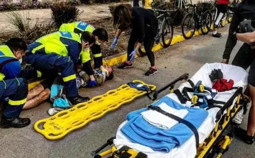 CristiánSánchez sufre caída en bicicleta: Quedó con fractura en el esternón.(Foto: Instagram)